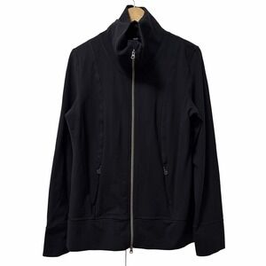 Lululemon Womens Mock Neck Full Zip Athletic Jacket Size 12 Black Athleisure Gym